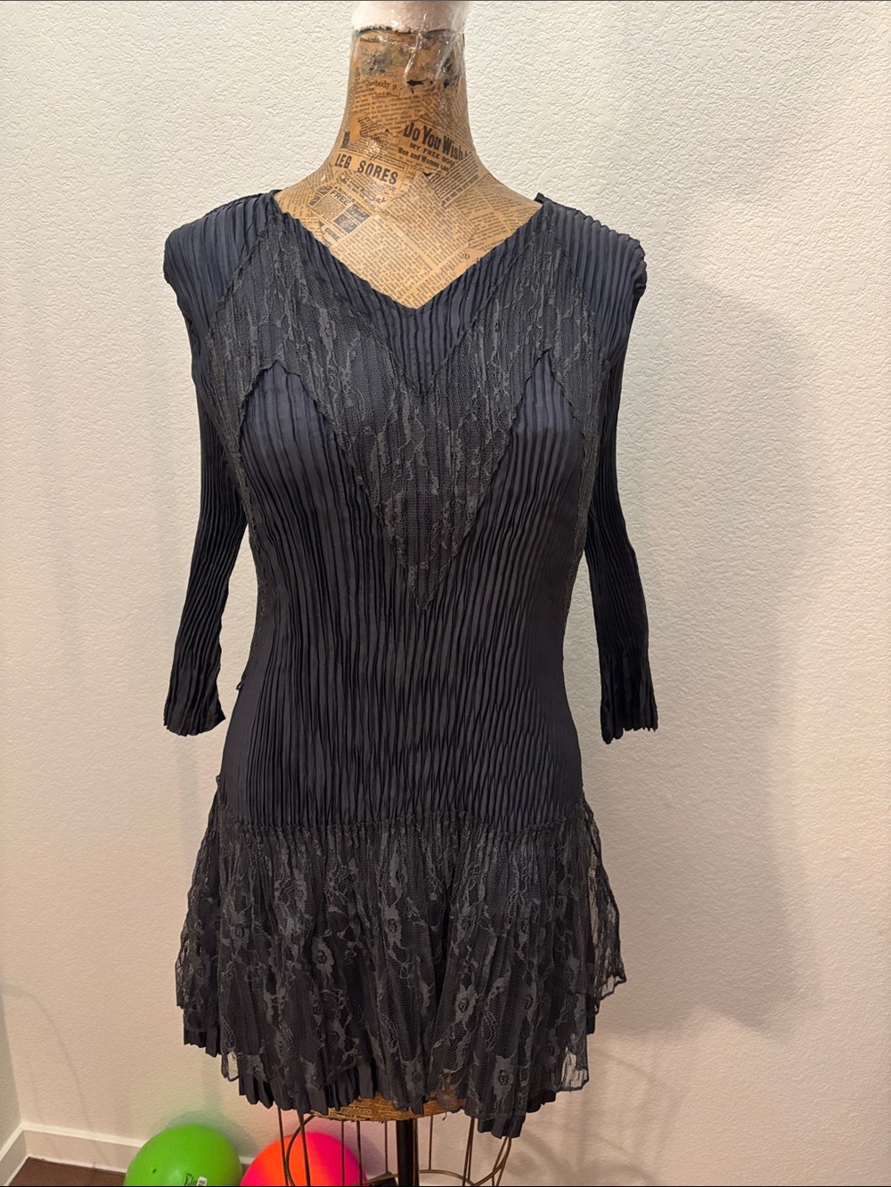 Pretty Angel pleated lace blouse NEW XL Grey Whimsygoth fairycore boho Y2K beach